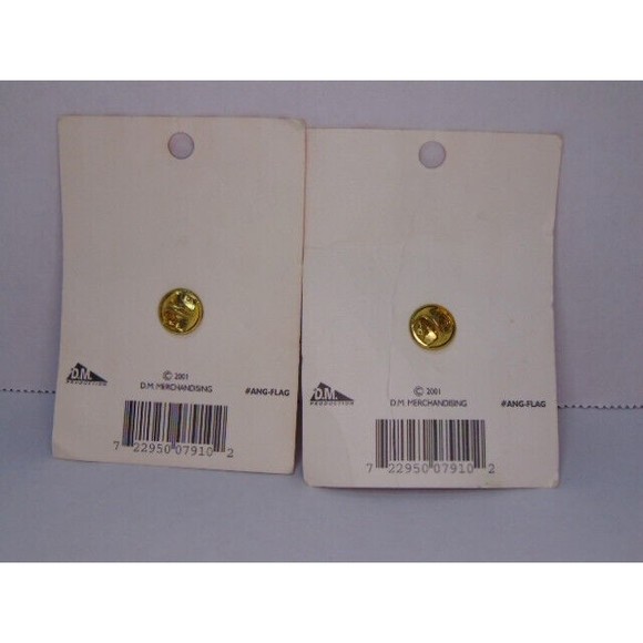 Pair of U.S. Angel Pin Lapel HatTac Pin 18 Kt Gold Finish Hand Enameled USAmade - Picture 4 of 6